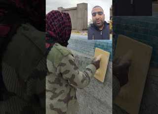  تركيب جلاس موزايك لحمام السباحه بتقنيه الاوفر فلو