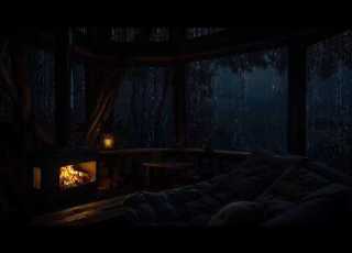  A Cozy Cabin Wrapped In Rain Fireplace Sounds For Sleep And Relaxation