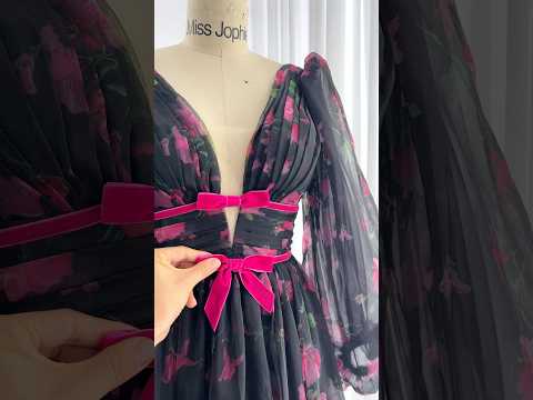 Making A Puff Sleeves Floral Organza Midi Dress Sewing Fashion Dress