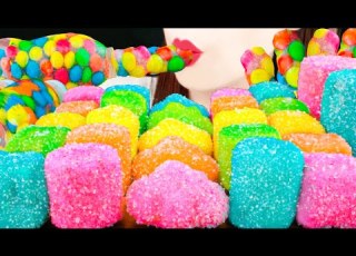 ASMR CRUNCHY MARSHMALLOW HONEY JELLY PARTY MUKBANG 먹방 食べる音 EATING SOUNDS NO TALKING