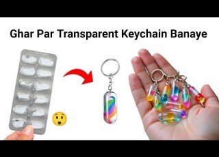  How To Make Keychain From Waste Materials Homemade Glass Keychain DIY Gift Keychain