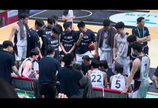 하나은행 초청 2025 남자농구 국가대표 평가전 250718 경기 중간 작전타임