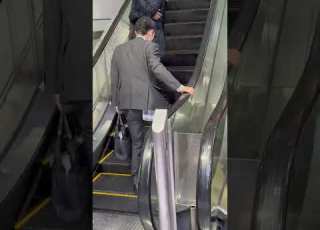  Drunk Salaryman Goes Wrong Way Up Escalator After Summer Drinks Japan Salaryman Drunk Summer