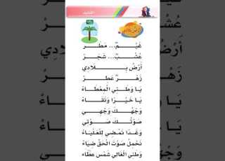 نشيد أرض بلادي الصف الأول الابتدائي