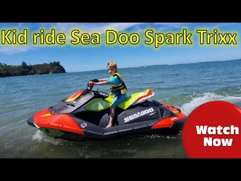 Kids Riding Jet Ski Sea Doo Spark Trixx