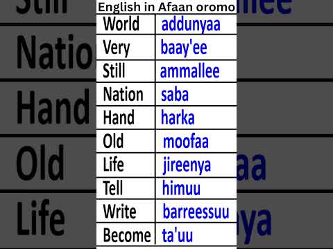 English Oromo Tik Tok Education Marakienglish Beekaa English English Afaan Oromo Learning