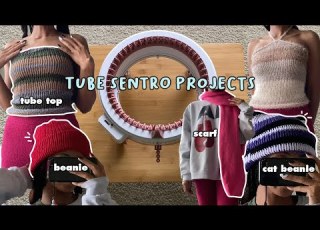 Sentro Knitting Machine Projects Tube Mode Easy Beanies Tube Top Scarf