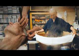 77 Year Old Japanese Barber S Masterful Shave Massage In Traditional 1920s Yamaguchi Barbershop
