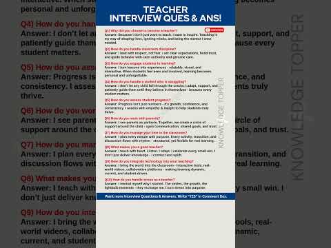 Teacher Interview Questions And Answers Teaching Interview Questions And Answers