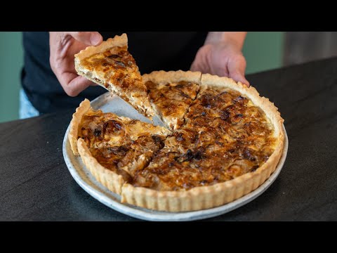 Tarte Aux Oignons Fondants De Grand Mère Avec Pâte à Tarte Salée Maison Effet Feuilleté