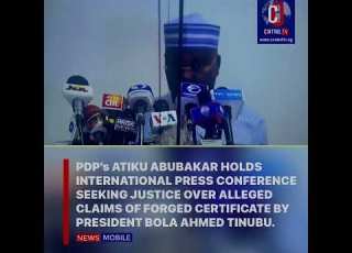 Tinubu S Certificate Scandal Atiku Holds International Press Conference