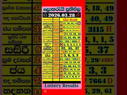 Live 2026 03 28 ල තර ය ප රත ඵල Today DLB NLB Lottery Results ස නස ර ද Lotto Lottoland