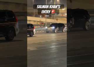  INDIAN SUPERSTAR SALMAN KHAN S ENTRY WITH HIGH POLICE SECURITY CONVOY IN MUMBAI SHORTS INDIA CAR RR