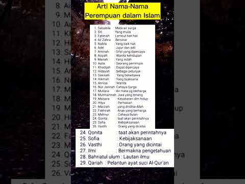 Arti Nama Nama Islam Perempuan Nama Arti Islam Perempuan