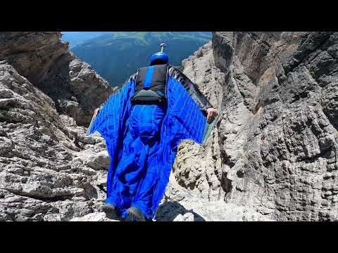 Wingsuit Flight Straight Steep Line