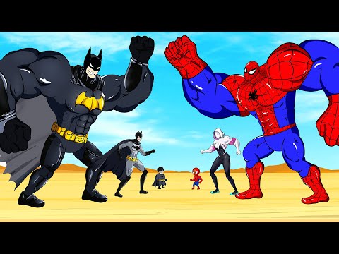 Evolution Of SPIDER MAN Family Vs Evolution Of BATMAN Family Who Is The King Of Super Heroes
