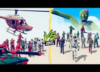 ZOMBIE TEAM Vs MODERN MILITARY TEAM Totally Accurate Battle Simulator TABS