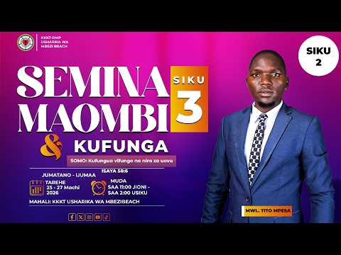Semina Maombi Na Kufunga Ijumaa 27 03 2026