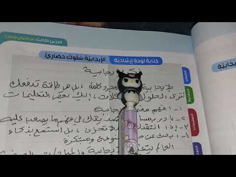 حل تطبيقات 34 و 35 كتابة لوحة إرشادية عن فكر بإيجابية كتاب المدرسة لغة عربية للصف الخامس