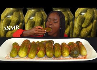  ASMR SPICY TAJIN PICKLES MUKBANG NO Talking SOFT CRUNCHY Sounds Real Eating Sounds Vikky ASMR