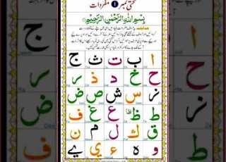 نورانی قاعدہ تختی نمبر 1