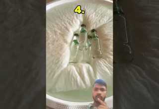 Multiple Bottles Sink In Water Experiment