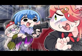 手描き どうしても鉛玉をみこちにぶちこみたかった星街すいせい こまいぬ 切り抜き Hololive