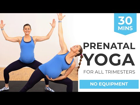 30 Minute Prenatal Yoga At Home All Trimesters No Equipment