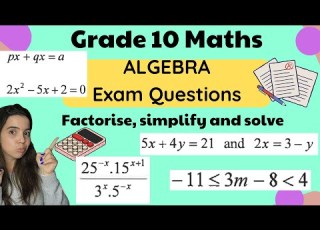  Grade 10 Maths ALGEBRA Exam Questions Practice