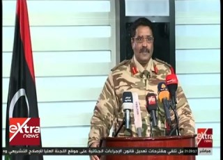 غرفة الأخبار مؤتمر صحفي للناطق باسم الجيش الليبي العقيد أحمد المسماري