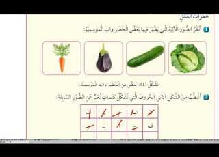 الخضراوات والفواكه الموسمية مهني صف رابع منهاج جديد