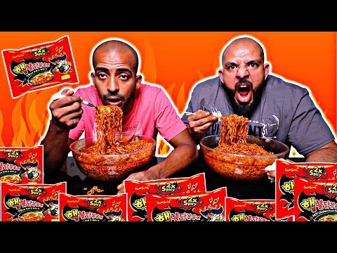 تحدي ١٥ نودلز كورية النارية X٢ والعقاب Korean Spicy Noodles 15 Packs