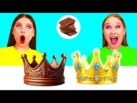 الغذاء الحقيقي مقابل الغذاء الشوكولاته التحدي حيل غذائية رائع BooGaGa