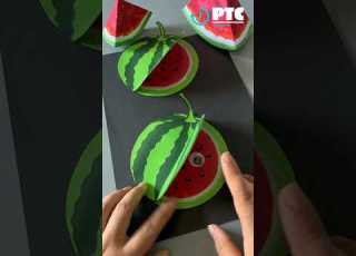  3D Watermelon DIY With Paper How To Make Paper Fruits Trending Art Creative Ytshorts