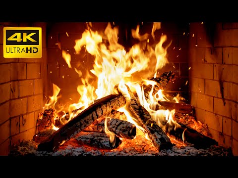 WOOD BURNING Fireplace With GENTLE Firelight And WHISPERING Crackles For WARM Christmas VIBES