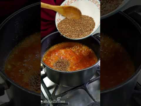 طاجن العدس بجبة في الفرن