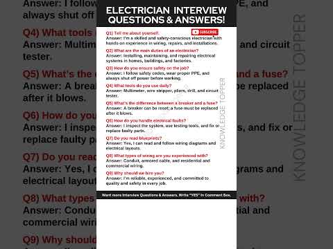 Electrician Interview Questions And Answers