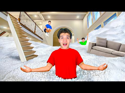 ملئنا منزلنا كله بحبيبات التعبئة بلال راح فيها