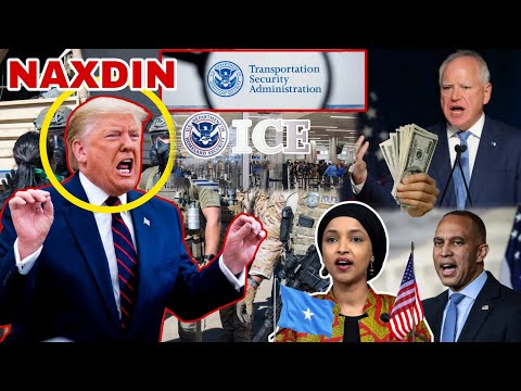 TRUMP OO WACAD KUMARAY INU ICE KUWAREJINAYO AIRPORT YADA DALKA OO WADA XIRMAY DHS ILHAN OMAR Iyo