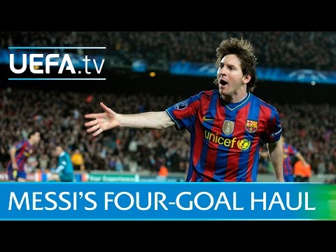 Messi Scores Four Goals Barcelona V Arsenal In 2010