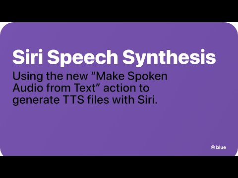Siri Speech Synthesis Shortcut Real Time Demo