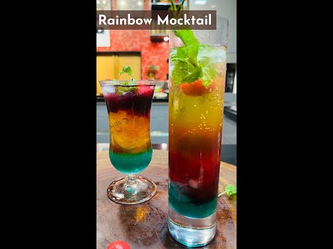 How To Make Rainbow A Mocktail Refreshment Drinks Easy Quick Layered Mocktails Pride Month Recipe