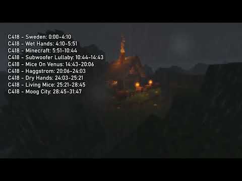 C418 Minecraft Music Slowed Down With Rain 1 Hour