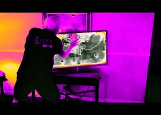 Angry Grandpa Smashes HDTV In The Voice