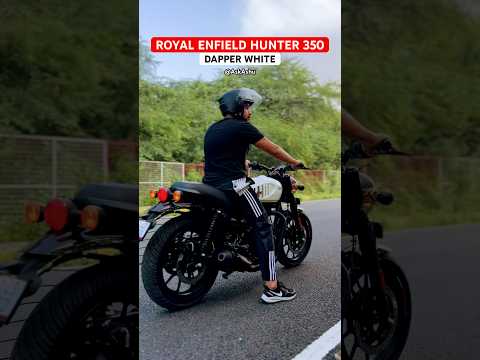 Royal Enfield Hunter 350 Dapper White Colour Hunter350 Royal Enfield AWESOME