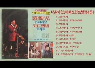 나훈아 스테레오힛트앨범4집 1 들국화2 밤차에 만난사람3 카츄샤4 은혜냐 사랑이냐5 꿈이여 다시한번6 미사의노래7 외나무 다리8 살아있는 가로수9 꿈꾸는 백마강10 누가울어11 안