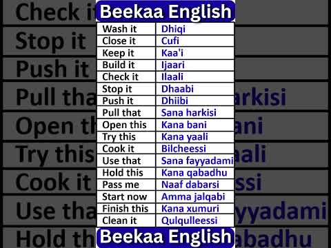 English Oromo Tik Tok Education Marakienglish Beekaa English Afaan Oromo Easy Beginners