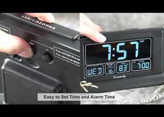  DreamSky Auto Set Digital Alarm Clock With USB Charging Port 6 6 Inch Large Screen With Time Date