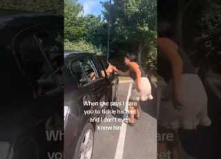 Tickling The Feet Of A Random Guy In His Car Shorts Tickles Pranks Daredevil