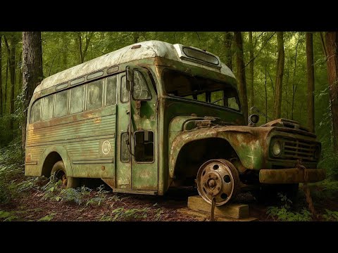 Abandoned School Bus Full Of Snakes 1962 Ford Overtaken By Nature RESTORED